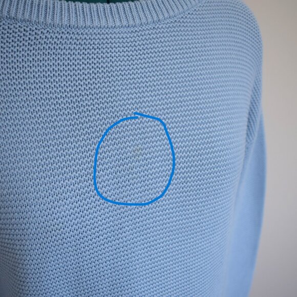 Knit Oversized Ocean Blue Crewneck Sweater - Picture 2 of 8